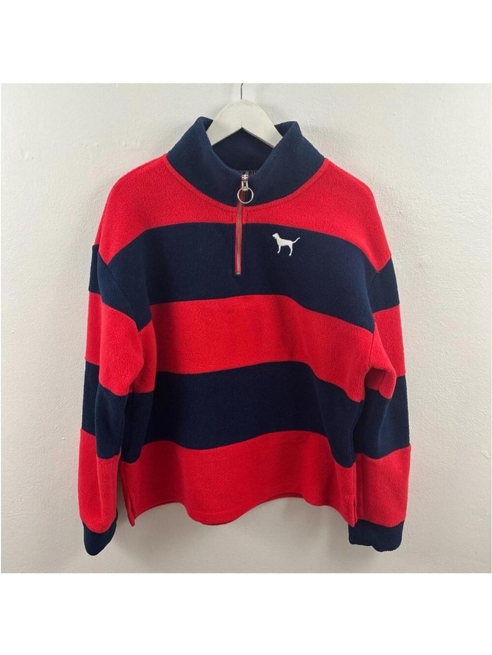 Victoria’s Secret Women’s Half Zip Striped Pullover Sweater Size L